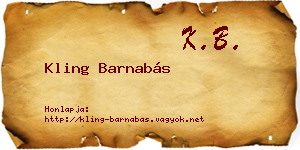 Kling Barnabás névjegykártya