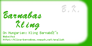 barnabas kling business card